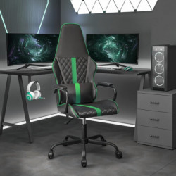 Gaming-Stuhl mit Massagefunktion Grün und Schwarz Kunstleder