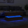 Couchtisch mit LED-Leuchten Braun Eichen-Optik 90x50x40 cm
