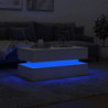 Couchtisch mit LED-Leuchten Weiß 90x50x40 cm