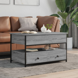 Couchtisch Grau Sonoma 85x50x50 cm Holzwerkstoff und Metall