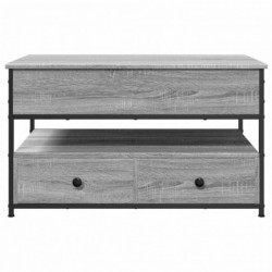 Couchtisch Grau Sonoma 85x50x50 cm Holzwerkstoff und Metall