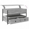 Couchtisch Grau Sonoma 85x50x50 cm Holzwerkstoff und Metall