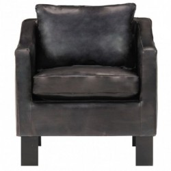 Sessel Schwarz Echtleder