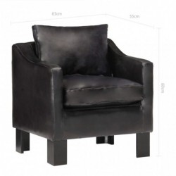 Sessel Schwarz Echtleder