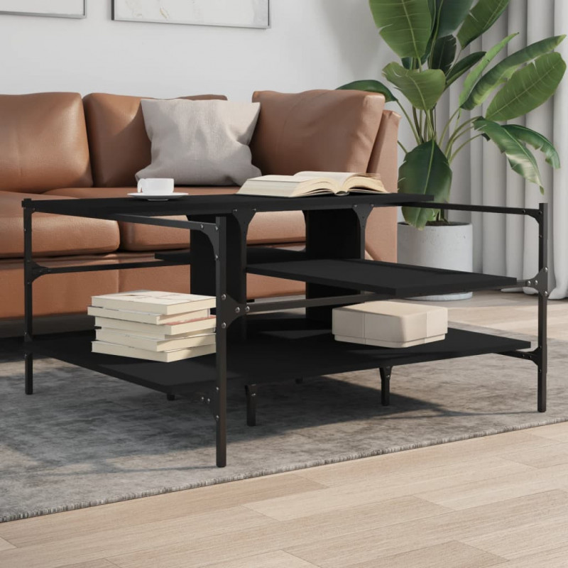 Couchtisch Schwarz 100x100x48,5 cm Holzwerkstoff