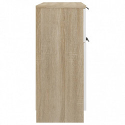 Sideboard Weiß und Sonoma-Eiche 60x30x70 cm Holzwerkstoff