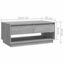 Couchtisch Grau Sonoma 102,5x55x44 cm Holzwerkstoff