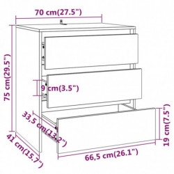 Sideboard Braun Eichen-Optik 70x41x75 cm Holzwerkstoff