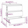 Sideboard Braun Eichen-Optik 70x41x75 cm Holzwerkstoff