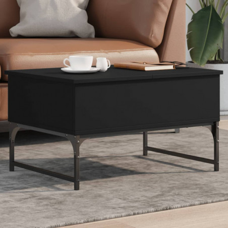 Couchtisch Schwarz 70x50x40 cm Holzwerkstoff und Metall