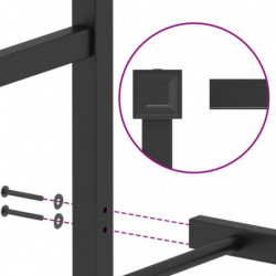 Bettgestell mit Kopfteil Metall Schwarz 107x203 cm