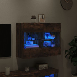 TV-Wandschrank mit LED-Leuchten Räuchereiche 78,5x30x60,5 cm