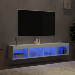 TV-Schränke mit LED-Leuchten 2 Stk. Weiß 80x30x30 cm
