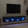 TV-Schränke mit LED-Leuchten 2 Stk. Schwarz 80x30x30 cm