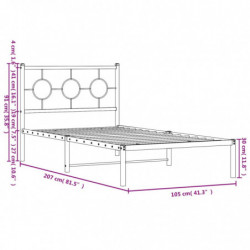 Bettgestell mit Kopfteil Metall Weiß 100x200 cm