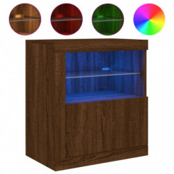 Sideboard mit LED-Leuchten Braun Eichen-Optik 60,5x37x67 cm