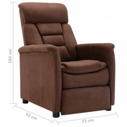 Elektrischer Relaxsessel Braun Wildleder-Optik