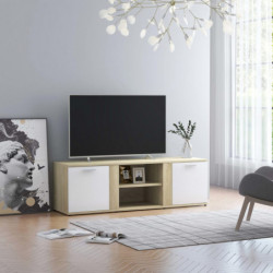 TV-Schrank Weiß Sonoma-Eiche 120x34x37 cm Holzwerkstoff