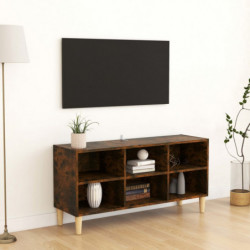 TV-Schrank mit Massivholz-Beinen Räuchereiche 103,5x30x50 cm
