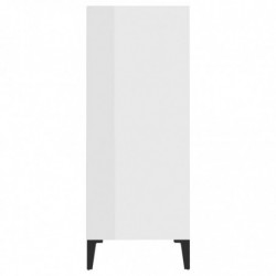 Sideboard Hochglanz-Weiß 57x35x90 cm Holzwerkstoff