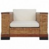 Sessel mit Auflagen Braun Natur Rattan