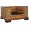 Sessel mit Auflagen Braun Natur Rattan