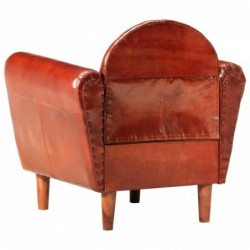 Sessel Braun 77 x 65 x 79 cm Echtleder