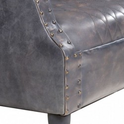 Sessel Grau 62 x 58 x 65 cm Echtleder