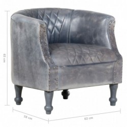 Sessel Grau 62 x 58 x 65 cm Echtleder