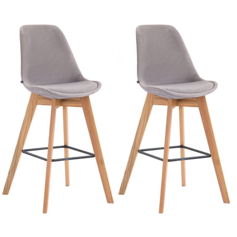 2er Set Barhocker Metz Samt natura