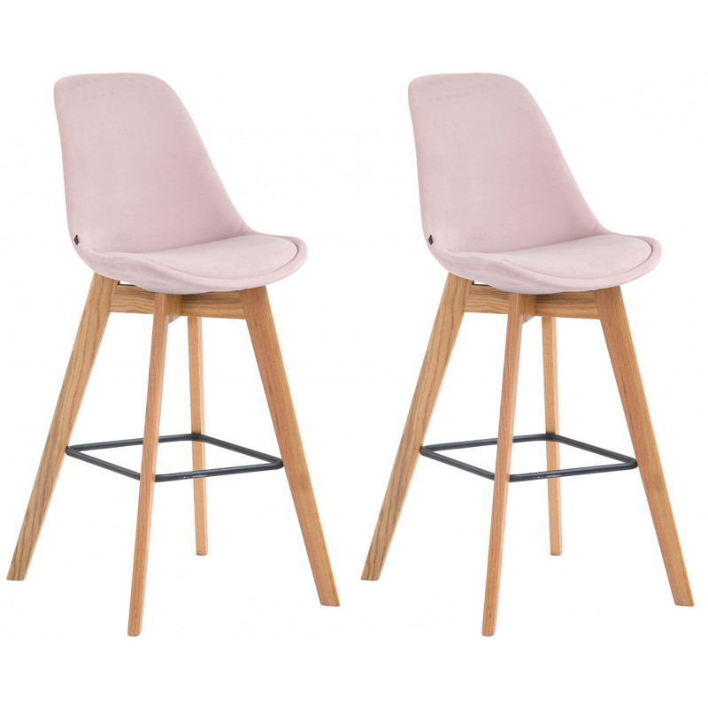 2er Set Barhocker Metz Samt natura