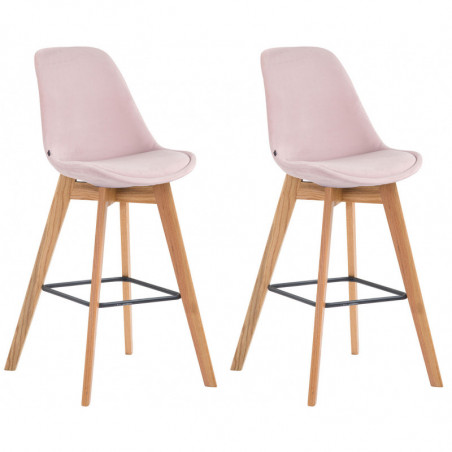 2er Set Barhocker Metz Samt natura
