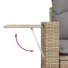 9-tlg. Garten-Sofagarnitur mit Kissen Beige Poly Rattan