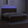 Boxspringbett mit Matratze & LED Dunkelbraun 200x200 cm Stoff