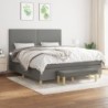 Boxspringbett mit Matratze Dunkelgrau 180x200 cm Stoff