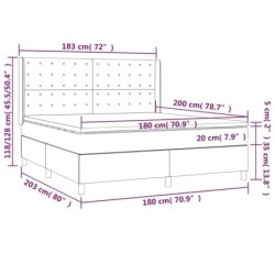 Boxspringbett mit Matratze & LED Schwarz 180x200 cm Kunstleder