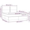Boxspringbett mit Matratze & LED Grau 180x200 cm Kunstleder