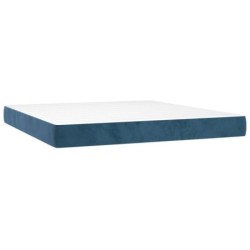 Boxspringbett mit Matratze & LED Dunkelblau 180x200 cm Samt