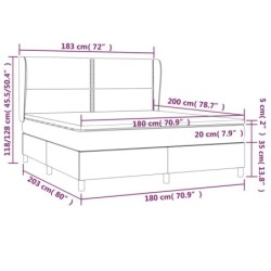 Boxspringbett mit Matratze Dunkelgrau 180x200 cm Stoff