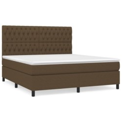 Boxspringbett mit Matratze Dunkelbraun 180x200 cm Stoff