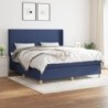 Boxspringbett mit Matratze Blau 180x200 cm Stoff