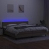 Boxspringbett mit Matratze & LED Taupe 200x200 cm Stoff