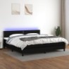 Boxspringbett mit Matratze & LED Schwarz 200x200 cm Stoff