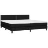 Boxspringbett mit Matratze & LED Schwarz 200x200 cm Stoff