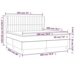 Boxspringbett mit Matratze Creme 180x200 cm Stoff