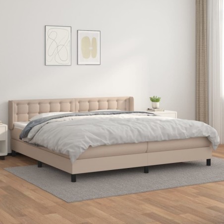 Boxspringbett Matratze Cappuccino-Braun 200x200cm Kunstleder