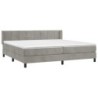 Boxspringbett mit Matratze Hellgrau 200x200 cm Samt