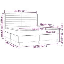 Boxspringbett mit Matratze & LED Dunkelblau 180x200 cm Samt