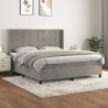 Boxspringbett mit Matratze Hellgrau 180x200 cm Samt