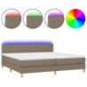 Boxspringbett mit Matratze & LED Taupe 200x200 cm Stoff